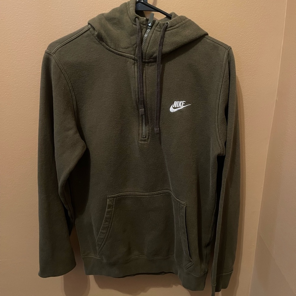 olive green nike quarter zip